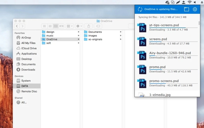 onedrive for mac feature list